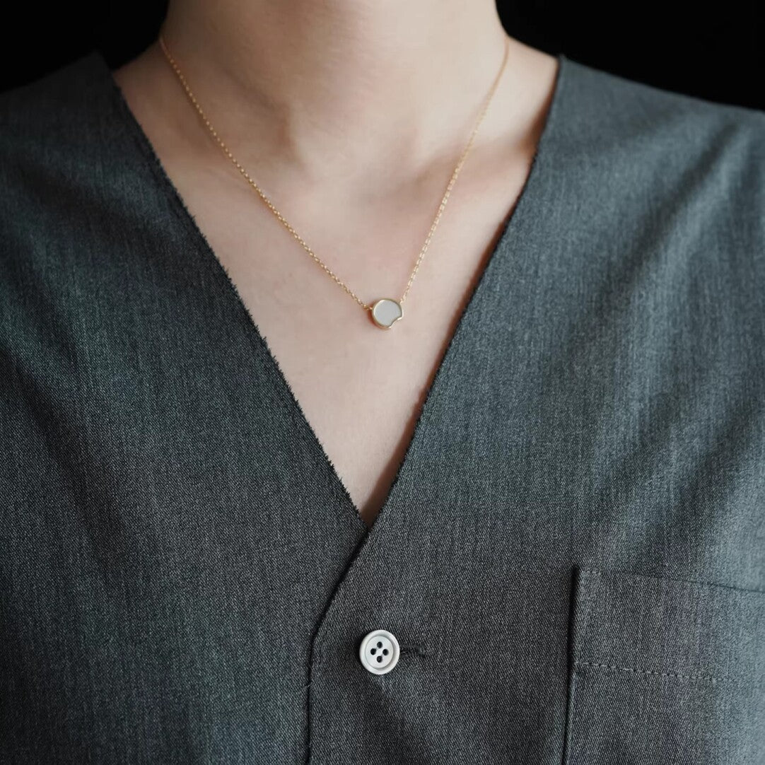 Solar Eclipse Zircon Silver Necklace,Lumivault.