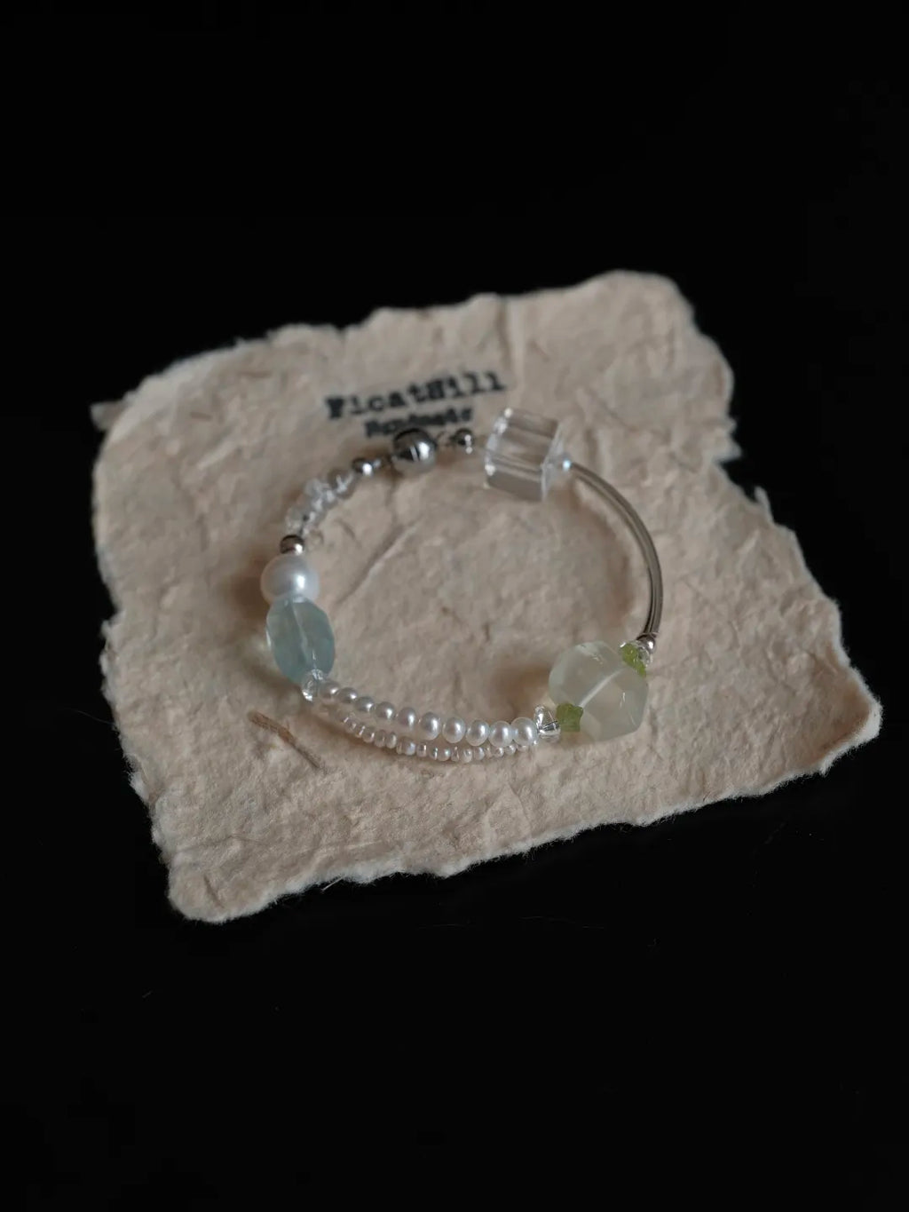 Iced Lemon & Sea Salt" Natural Quartz & Citrine Bracelet FH1202B