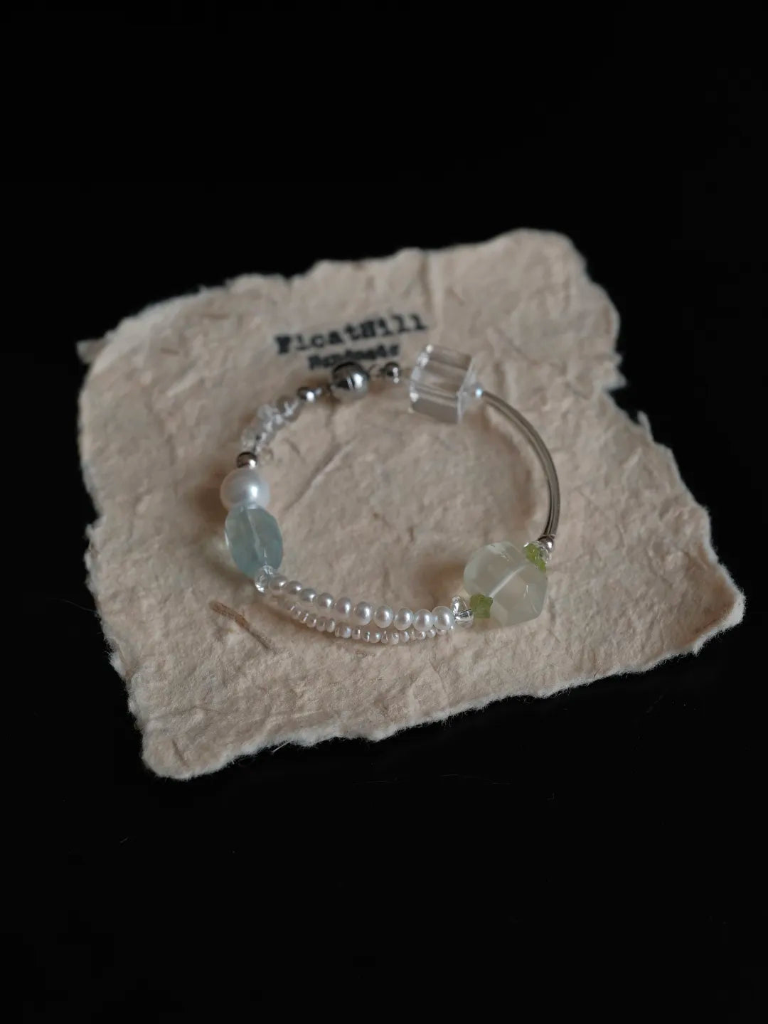 Iced Lemon & Sea Salt" Natural Quartz & Citrine Bracelet FH1202B