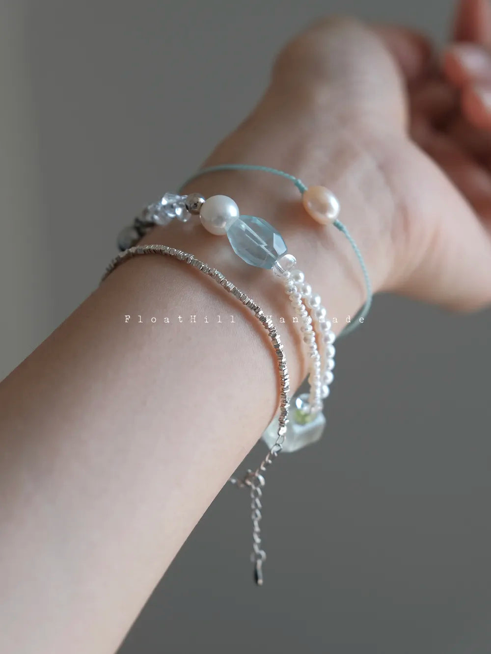 Iced Lemon & Sea Salt" Natural Quartz & Citrine Bracelet FH1202B
