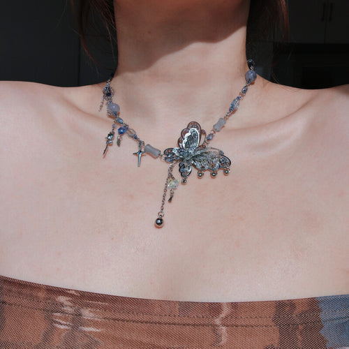 Butterfly Tassel Necklace,Lumivault.