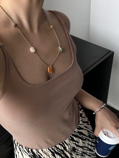 Handmade Vacation Conch Beaded Necklace,Lumivault.