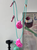 Handmade Pink Purple Snail  Beaded Necklace,Lumivault.