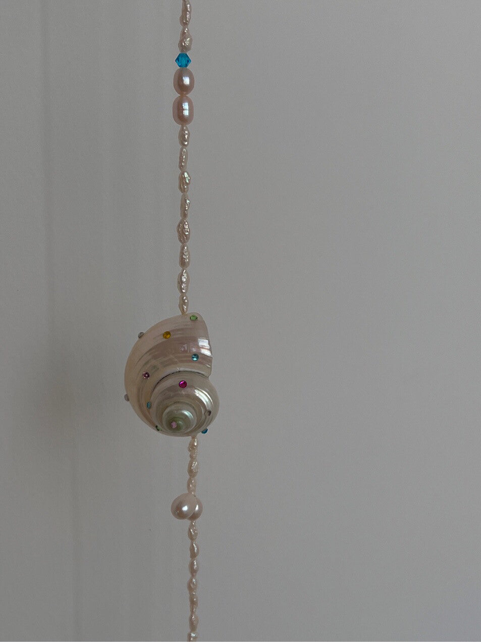 Handmade Freshwater Keshi Pearl Conch Necklace,45cm,Lumivault.