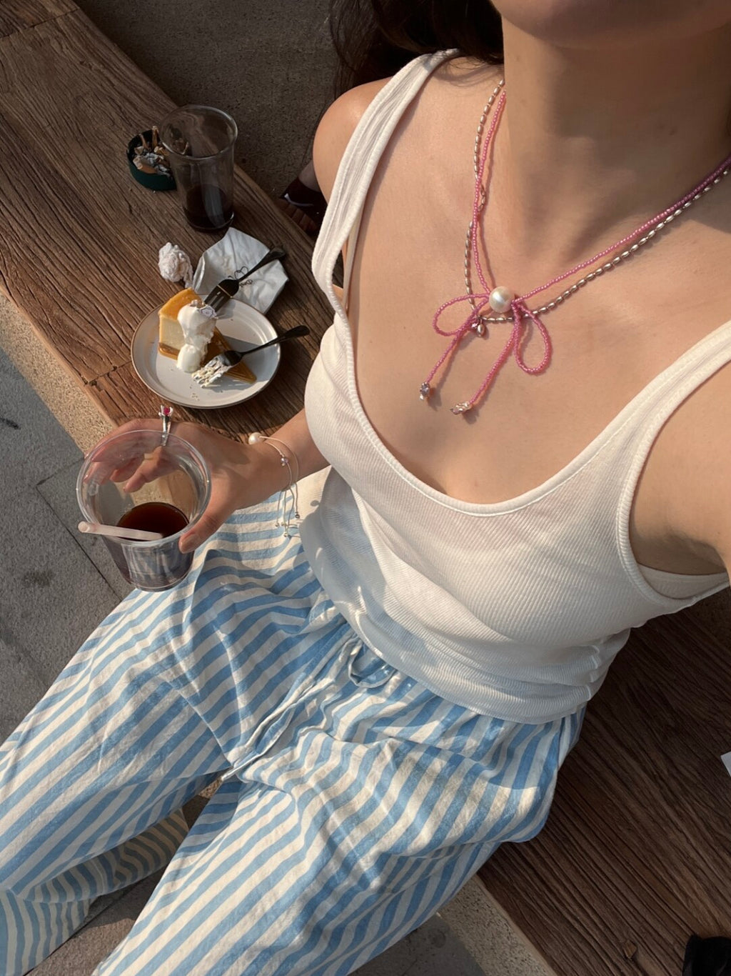 Handmade Edison Pearl Bow Beaded Necklace,Lumivault.