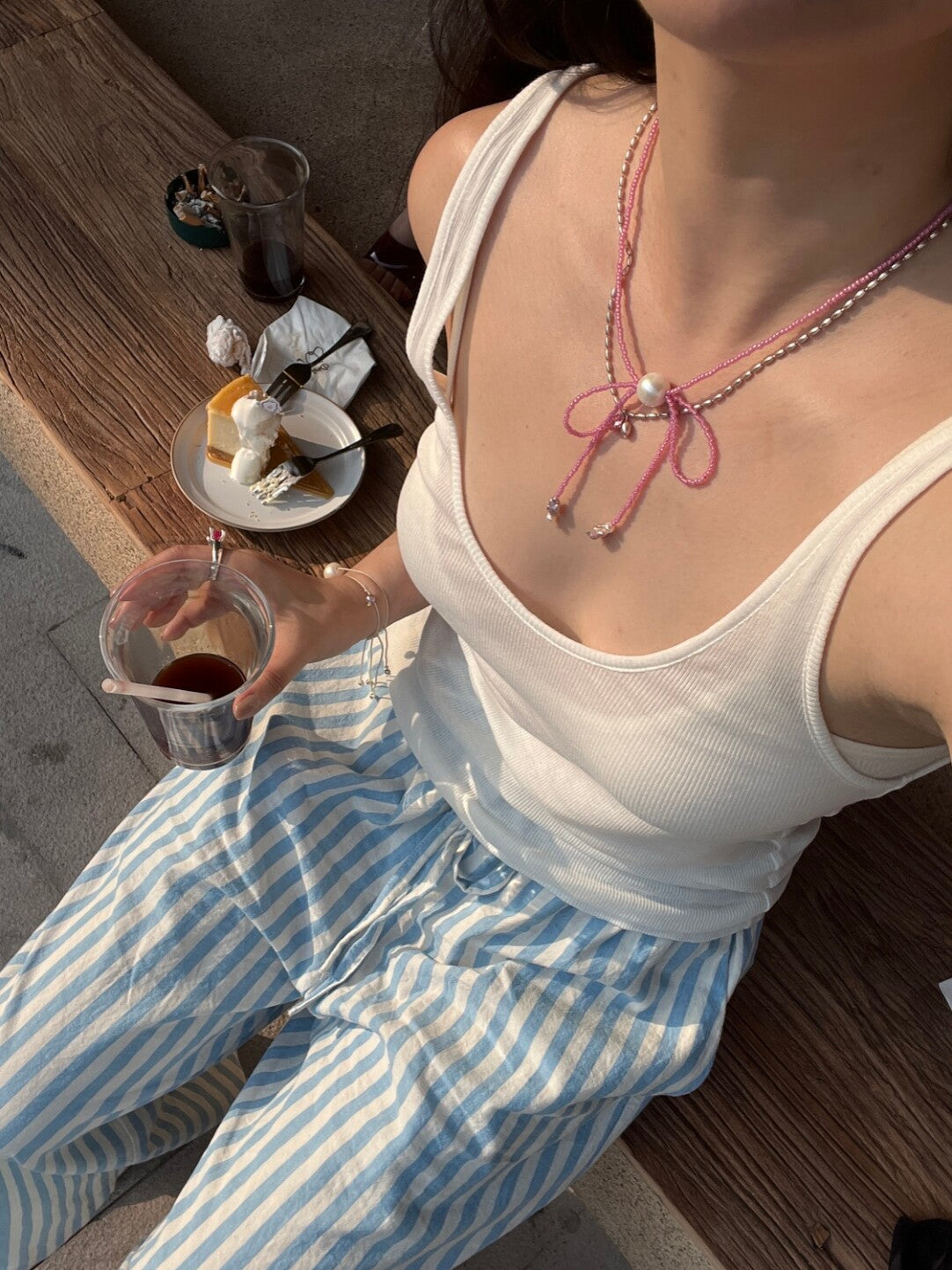 Handmade Edison Pearl Bow Beaded Necklace,Lumivault.