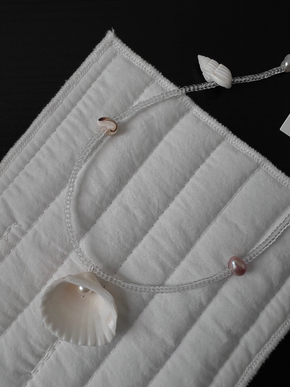 Handmade Pure Clean White Shell Necklace,Lumivault.