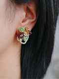 Vintage Paradise Beaded Earrings,Studs,Lumivault.