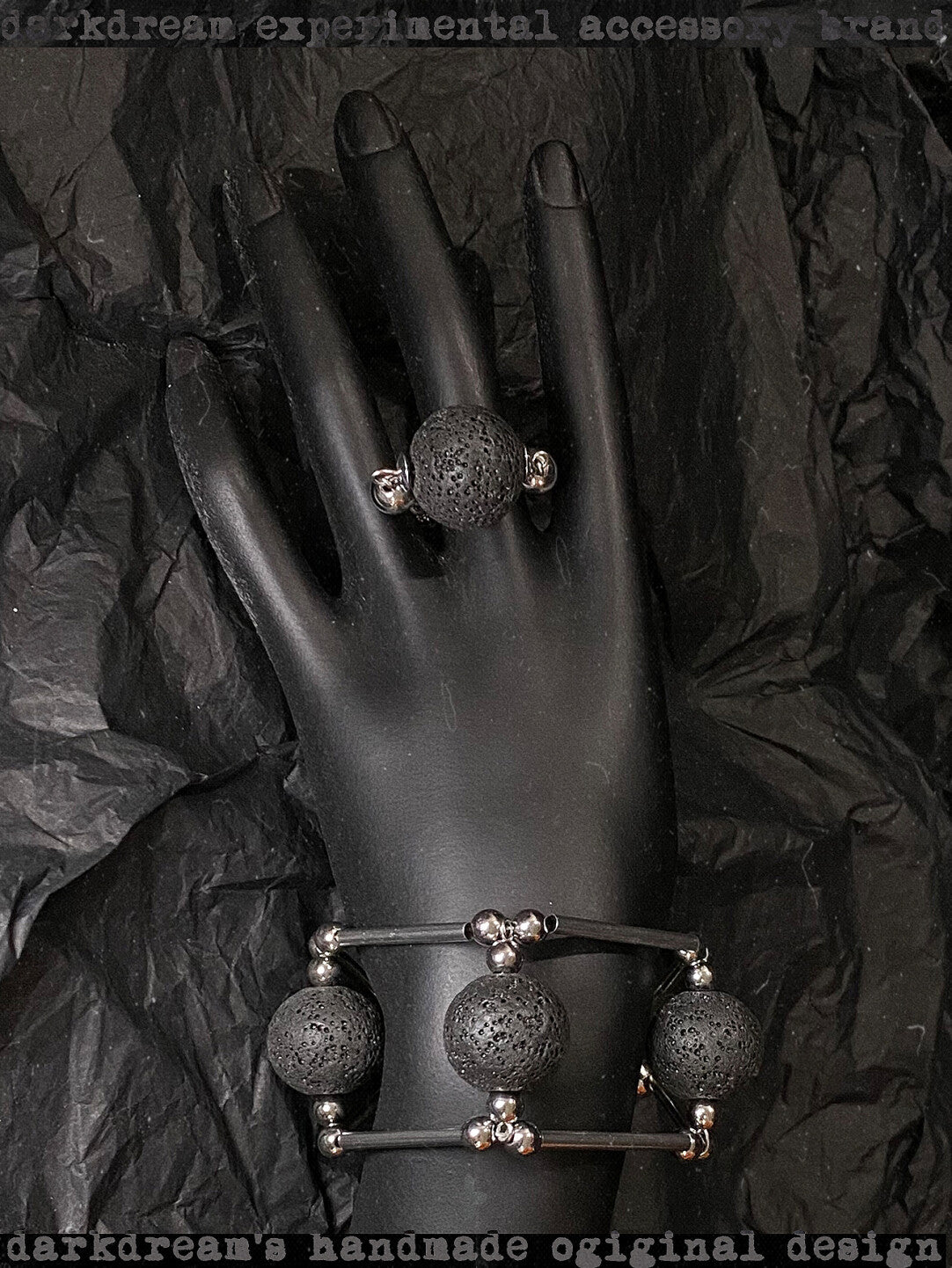 Gothic Tribal Bracelet Ring,Black Bracelet,Lumivault.