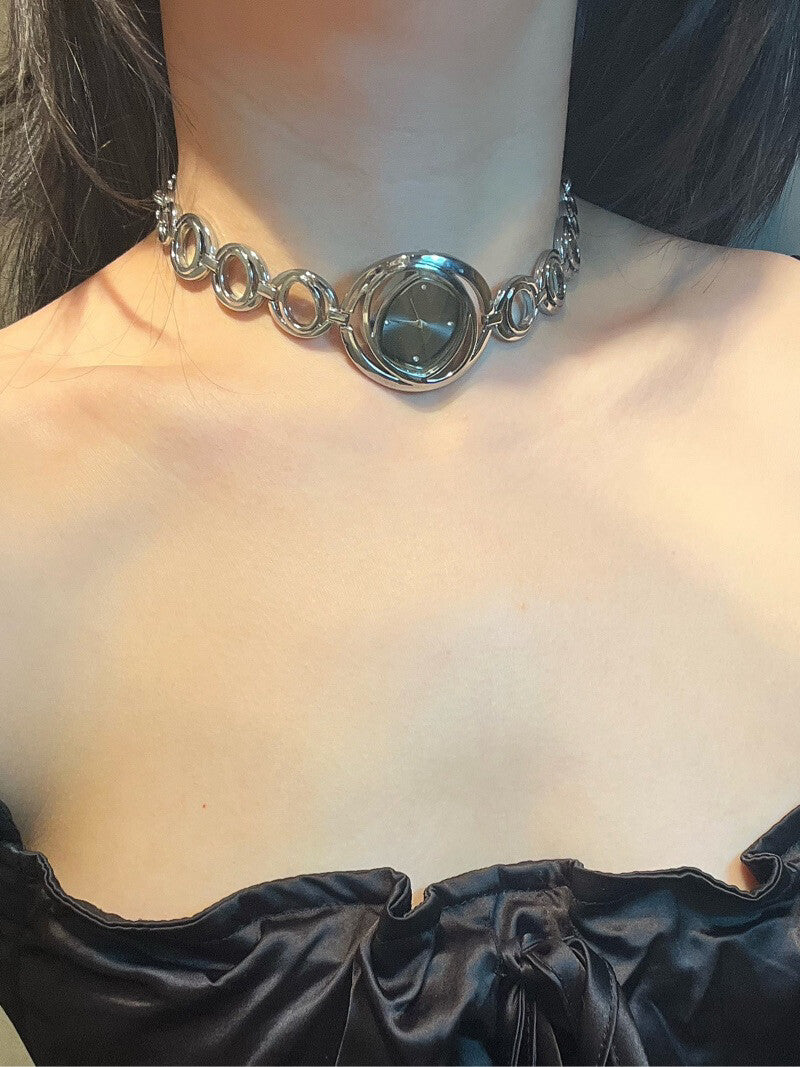 Versatile Day and Night Choker,Dark Grey,Lumivault.
