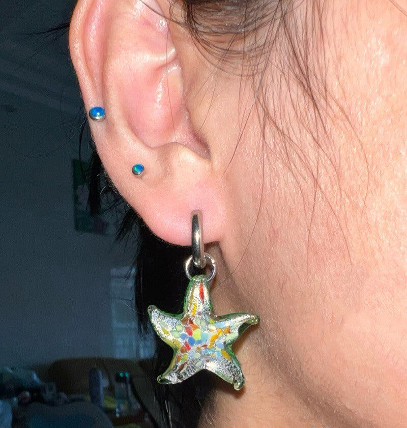 Glazed Starfish Necklace Earrings,Lumivault.