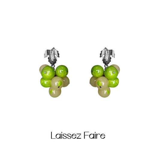 Handmade Clay Grape Earrings