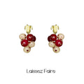 Handmade Clay Grape Earrings,Purple,Lumivault.