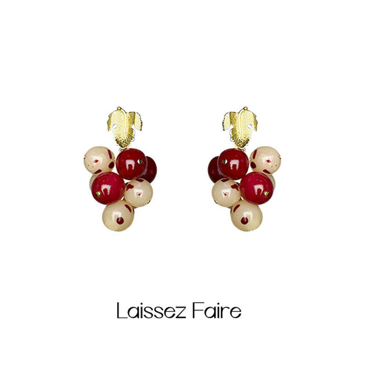 Handmade Clay Grape Earrings