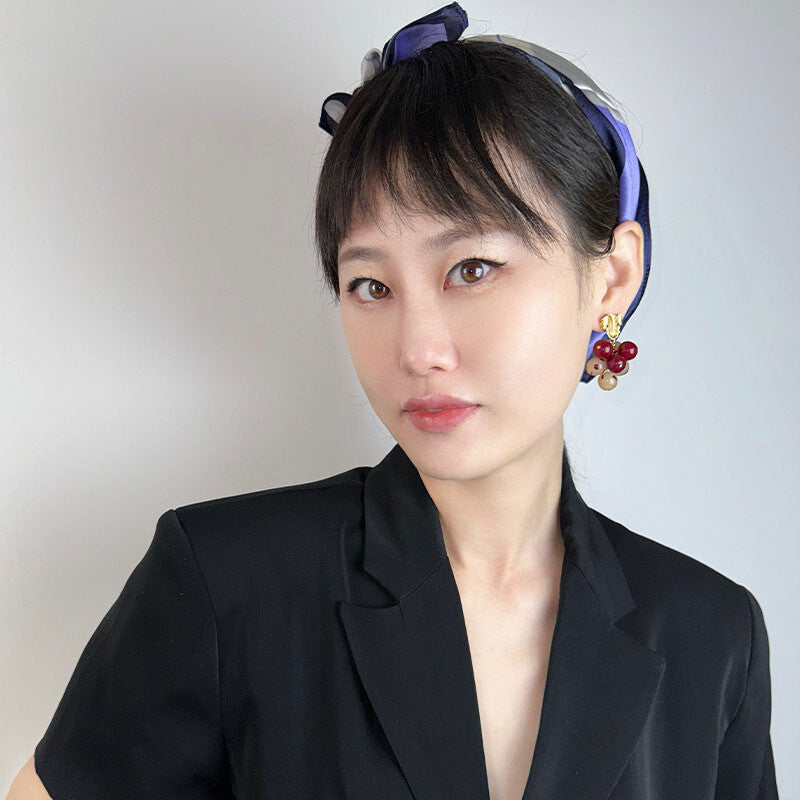 Handmade Clay Grape Earrings,Lumivault.