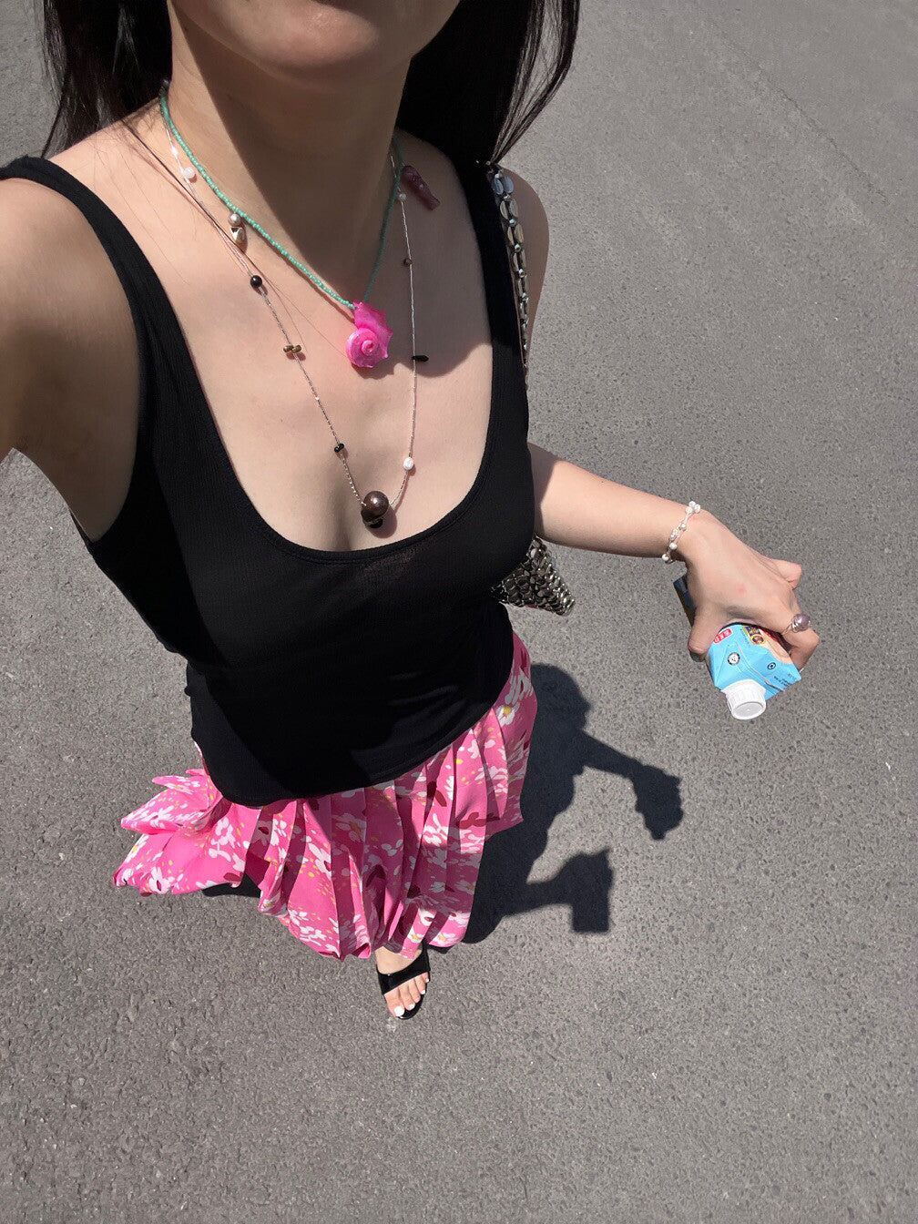 Handmade Pink Purple Snail  Beaded Necklace,Lumivault.