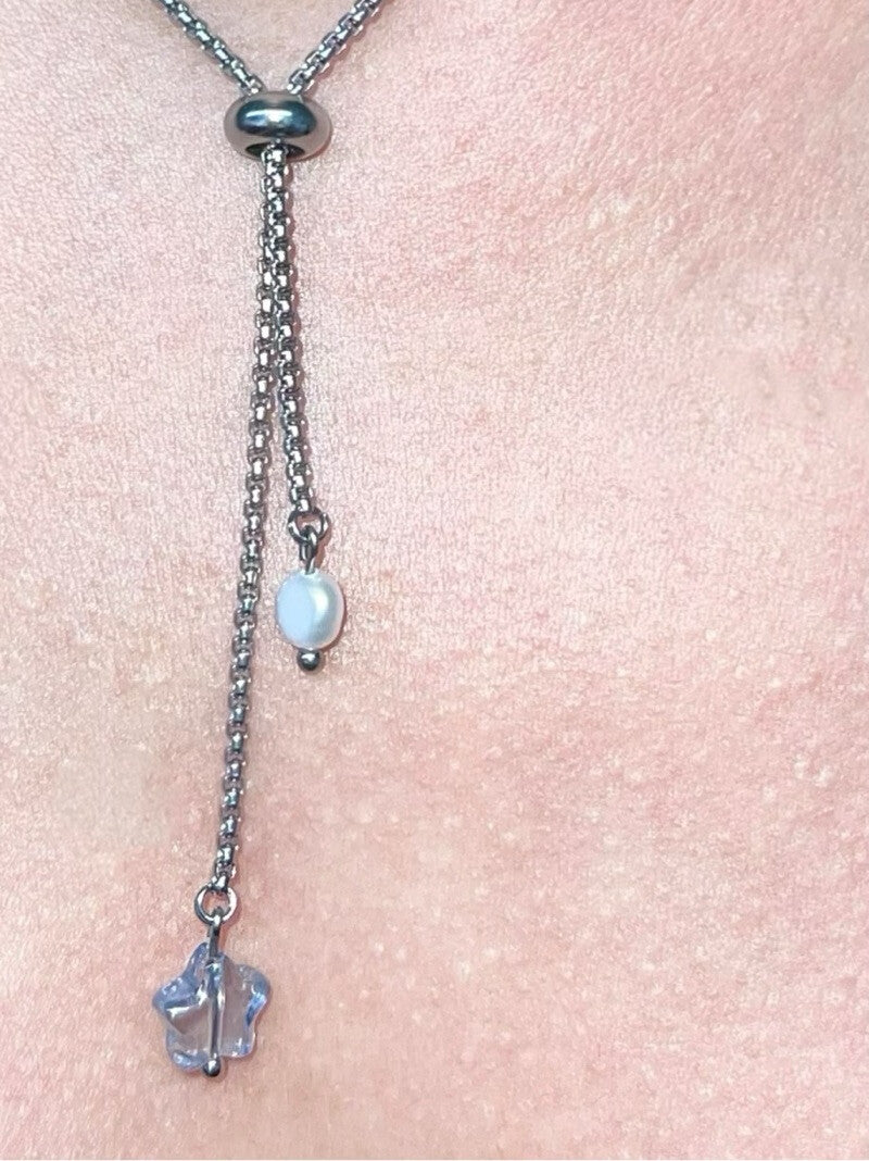 Minimalist Star Necklace,Light Blue Star,Lumivault.