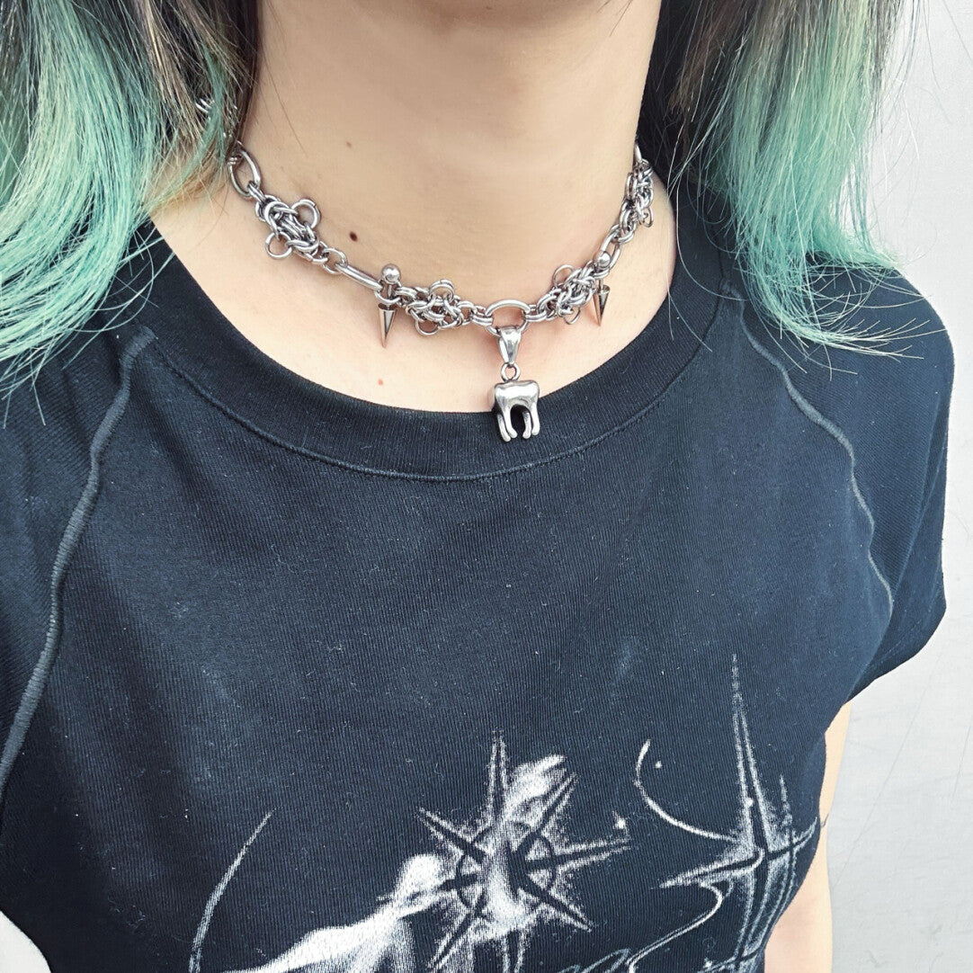 Tooth Titanium Steel Necklace,Lumivault.