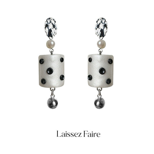 Handmade Clay Tile Polka Dot Earrings