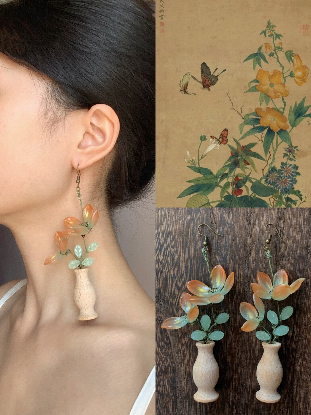 Osmanthus and Moonlight Earrings