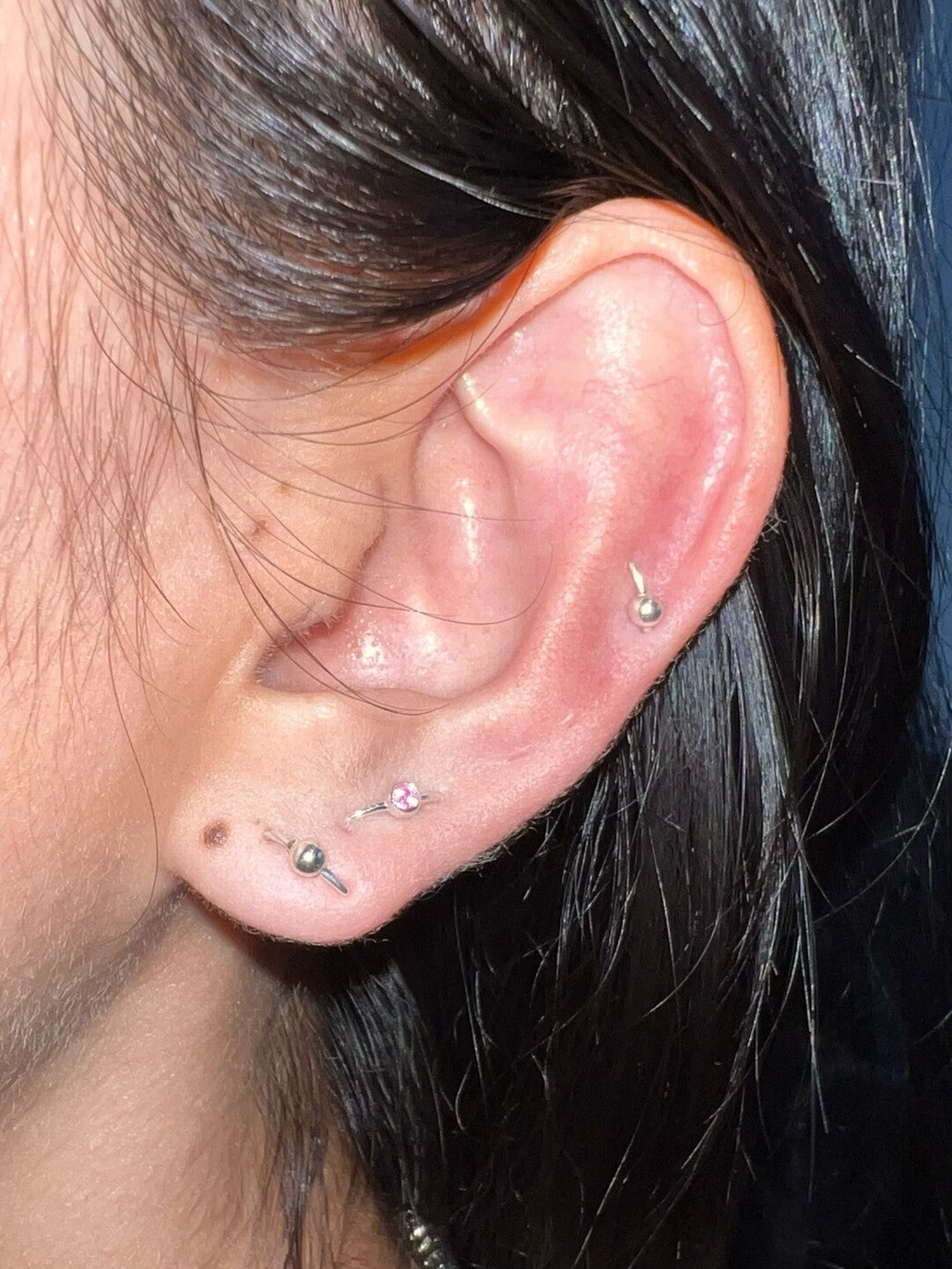 Handmade Silver Single Earring,Sterling Silver Beads / Ear Post Thickness 0.9mm,Lumivault.