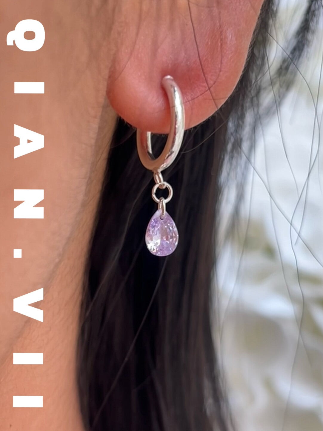 Flash Diamond Silver Single Earring,Lumivault.
