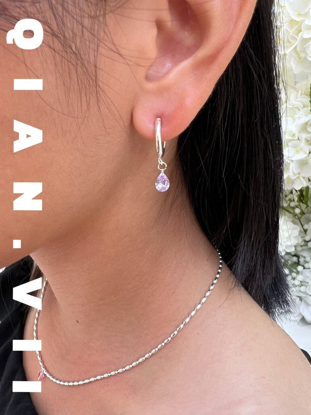 Flash Diamond Silver Single Earring,Lumivault.