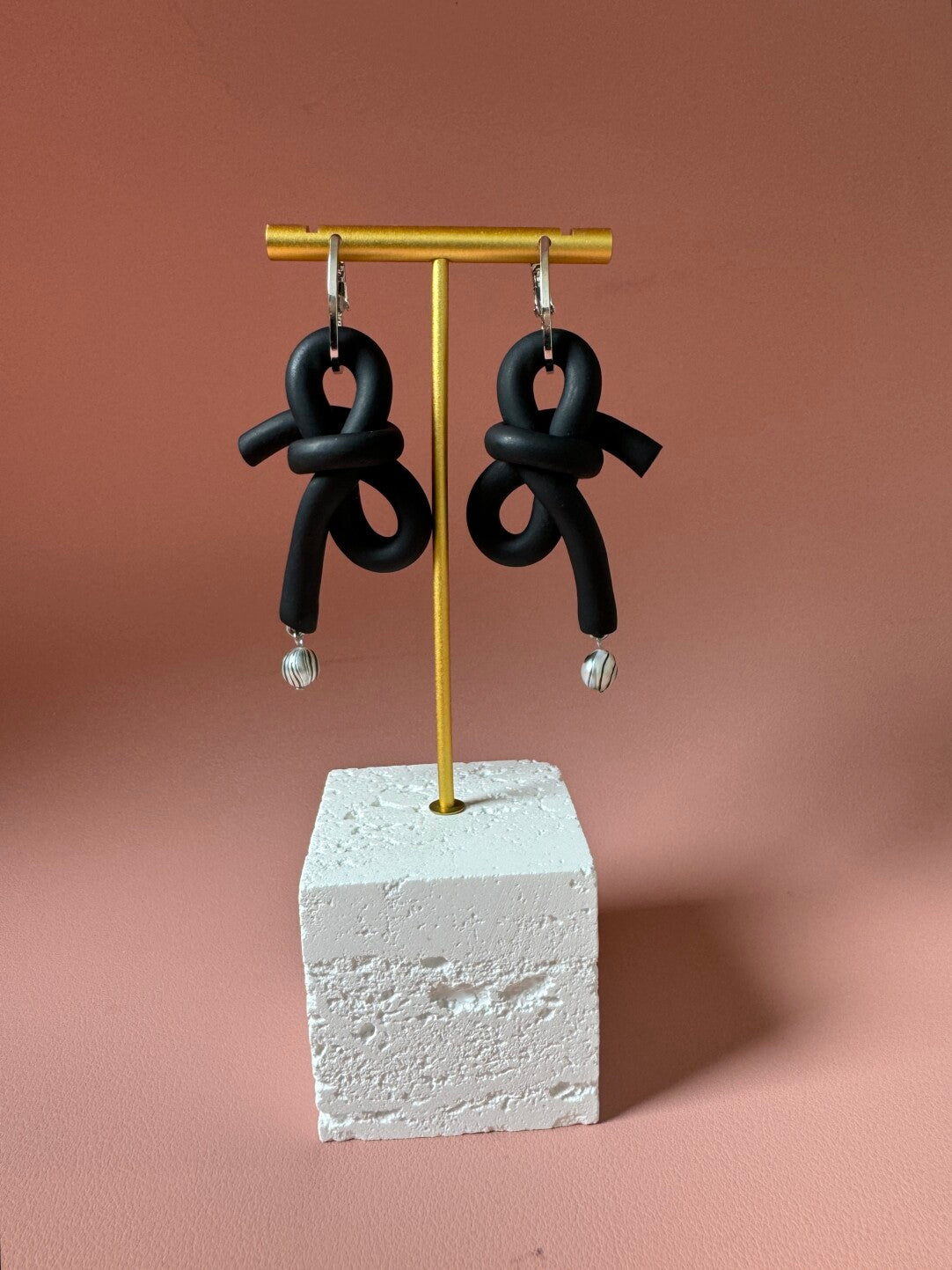 Handmade Clay Bow Earrings,Lumivault.
