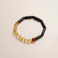 Citrine Tiger Eye Silver Beaded Bracelet - Lumivault