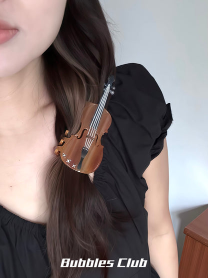 Sunset Violin Hair Clip