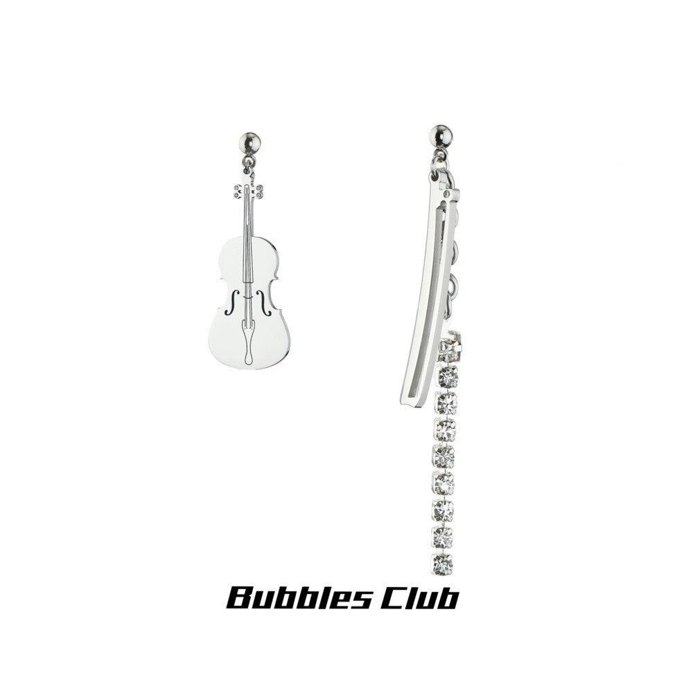 Violin Cello Earrings,[Cello x Bow] Studs,Lumivault.