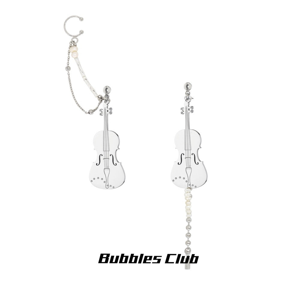 Violin Cello Earrings,[Two Violins] Studs,Lumivault.