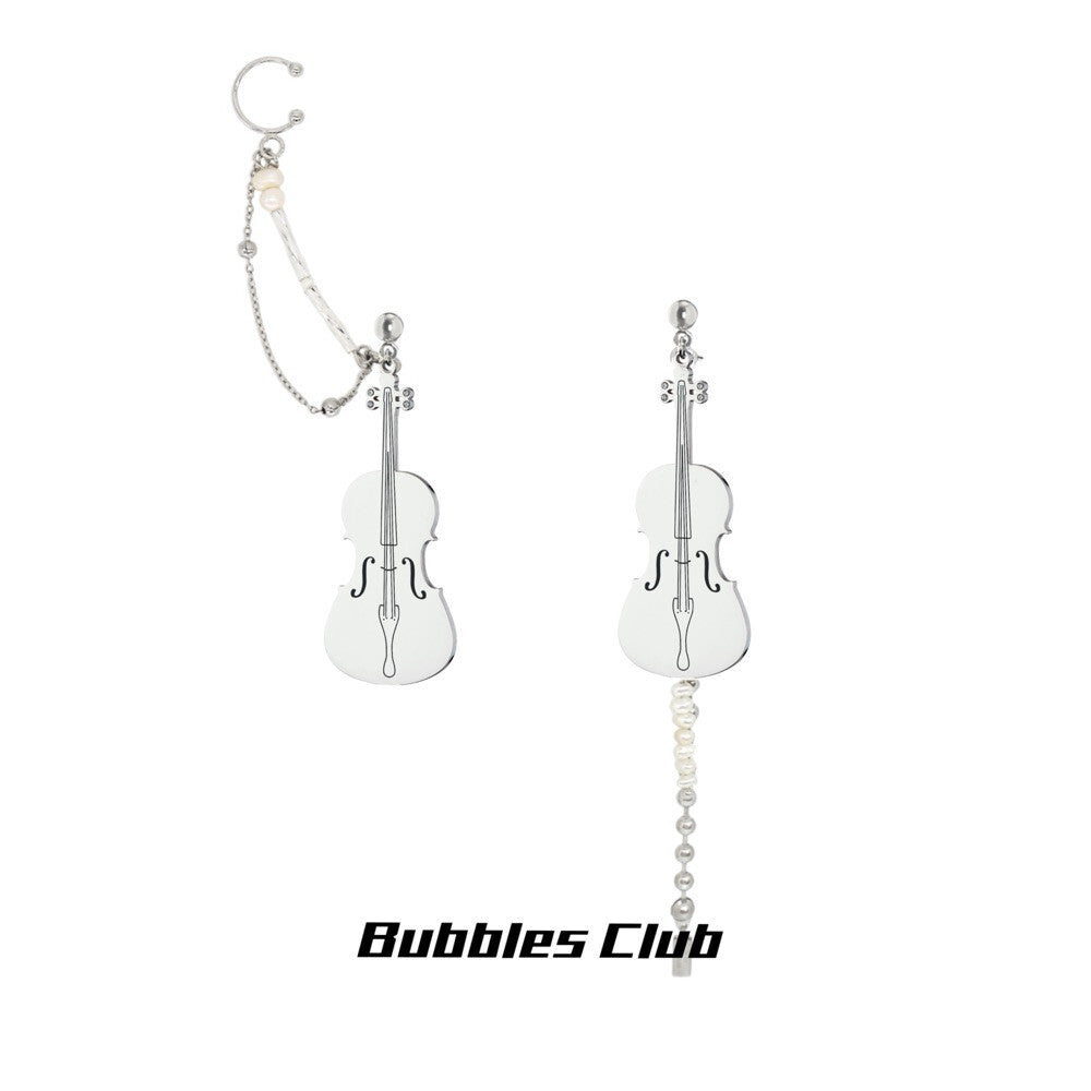 Violin Cello Earrings,[Two Cello] Studs,Lumivault.