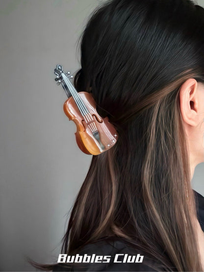 Sunset Violin Hair Clip