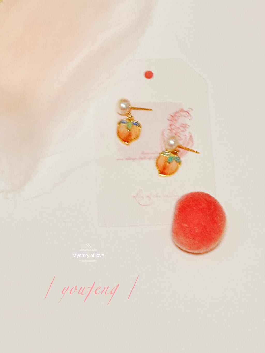 Sweet Wine Little Peach Earrings,Lumivault.