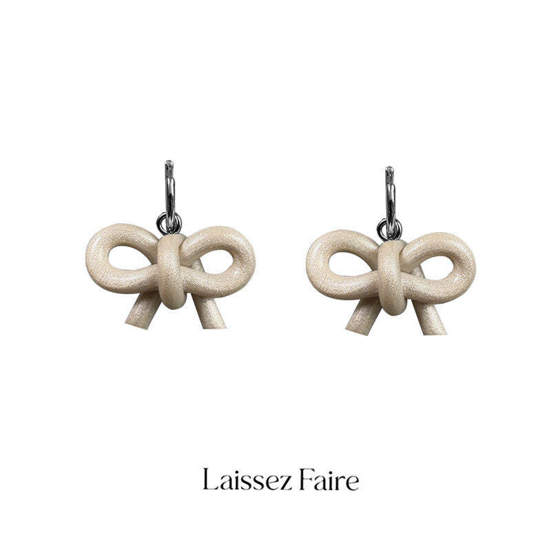 Handmade Clay Mini Bow Earrings,Lumivault.