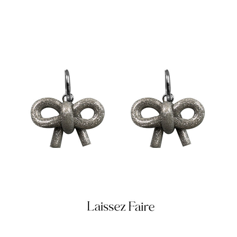 Handmade Clay Mini Bow Earrings,Lumivault.