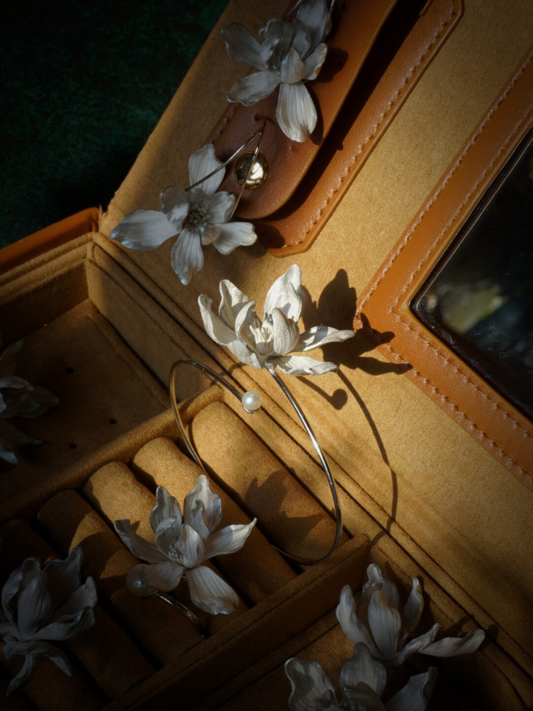 Magnolia Leather Shadow Puppet Bracelet,Lumivault.