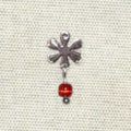 Flower Silver Cat's Eye Earrings Necklace,Red / A Pair of Stud Earrings,Lumivault.