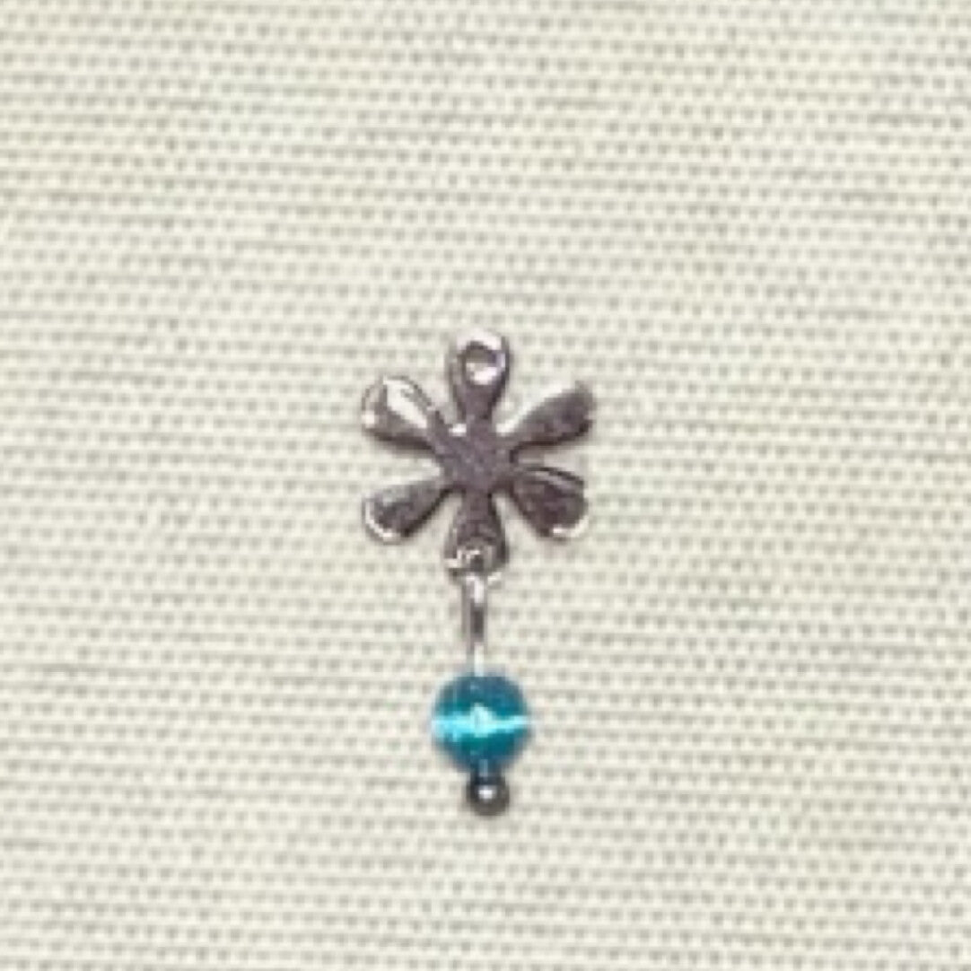 Flower Silver Cat's Eye Earrings Necklace,Blue / A Pair of Stud Earrings,Lumivault.