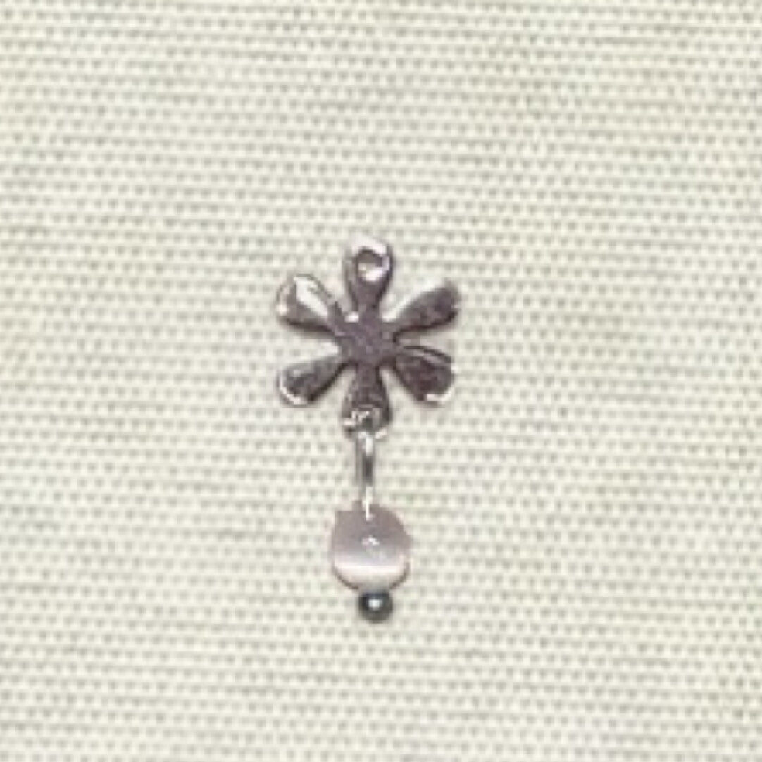 Flower Silver Cat's Eye Earrings Necklace,White / A Pair of Stud Earrings,Lumivault.