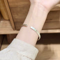 Chinoiserie Simple Silver Bracelet,Lumivault.
