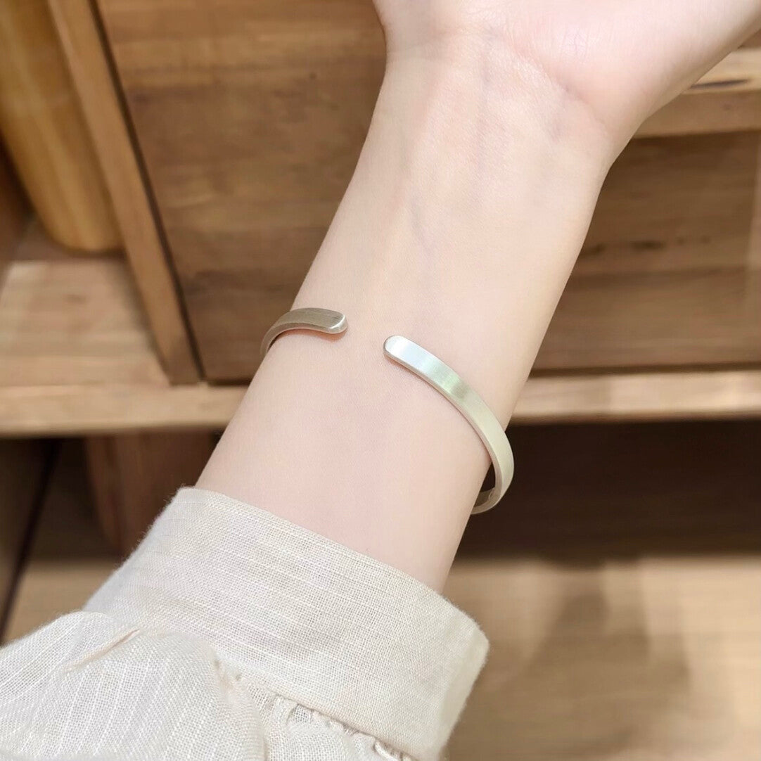 Chinoiserie Simple Silver Bracelet,Lumivault.