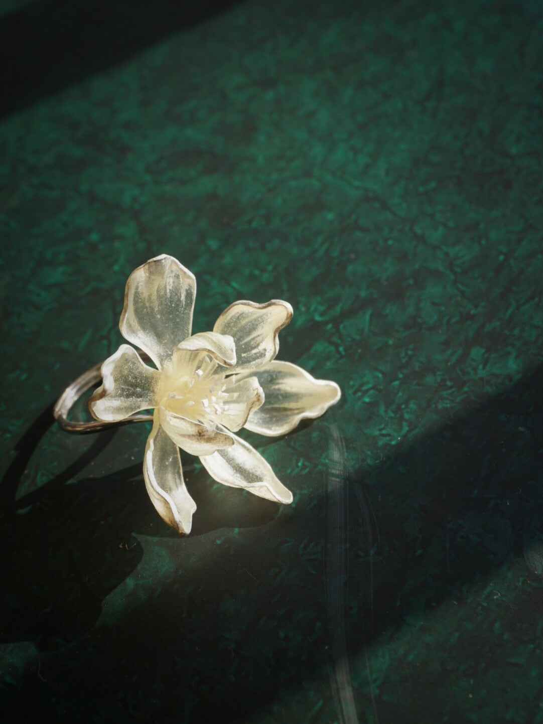 Magnolia Leather Shadow Puppet Ring,Lumivault.