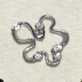 Silver Flower Diamond Spiral Earrings Necklace,Silver / A Pair of Stud Earrings,Lumivault.