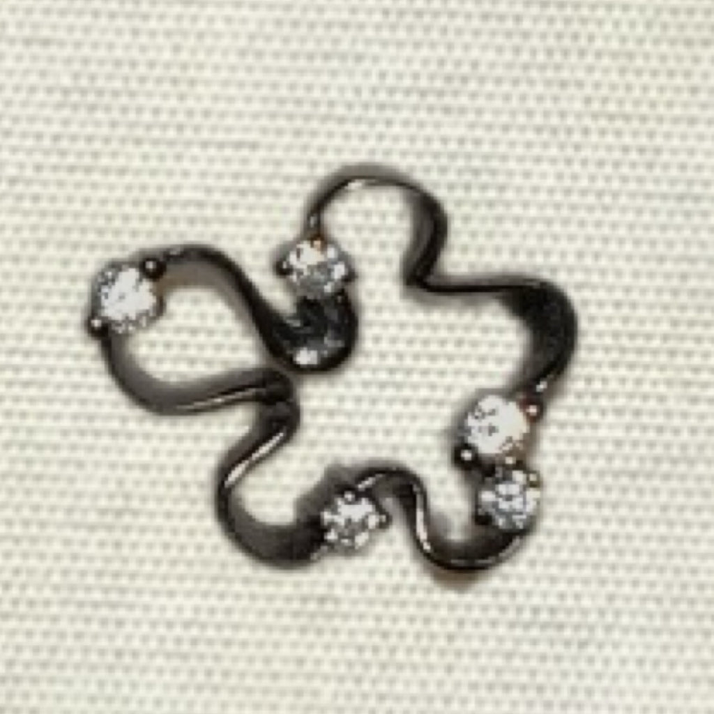 Silver Flower Diamond Spiral Earrings Necklace,Black / A Pair of Stud Earrings,Lumivault.