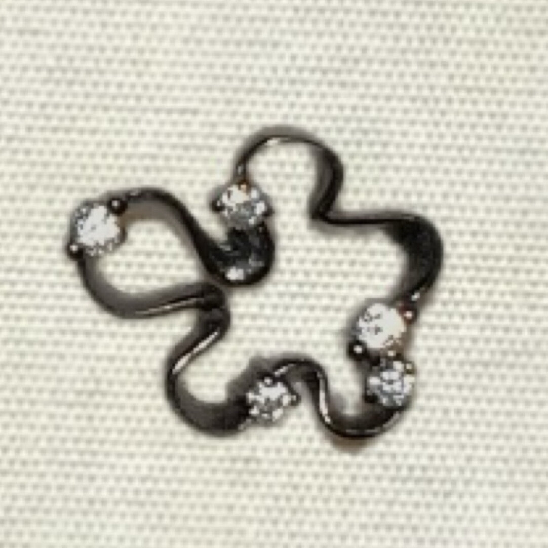 Silver Flower Diamond Spiral Earrings Necklace,Black / A Pair of Stud Earrings,Lumivault.