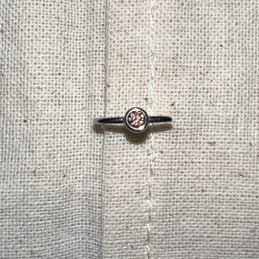 Handmade Silver Single Earring,Sterling Silver Brown Diamond / Ear Post Thickness 0.9mm,Lumivault.