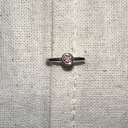 Handmade Silver Single Earring,Sterling Silver Brown Diamond / Ear Post Thickness 0.9mm,Lumivault.