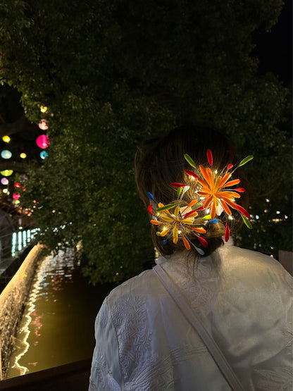 Handmade Fireworks Hair Clip